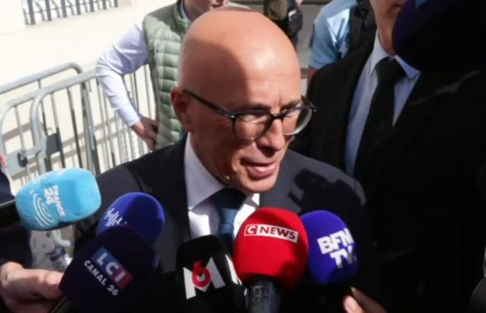 Éric Ciotti weist darauf hin, dass nach seinem Ausschluss „das Pariser Gericht beschlagnahmt“ sei