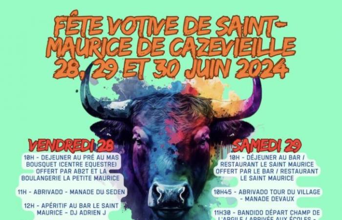 Saint-Maurice-de-Cazevieille feiert vom 28. bis 30. Juni, entdecken Sie das Programm