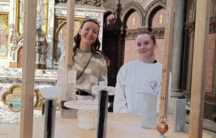Lille. Designstudenten stellen ihre Kreationen in der Kathedrale aus