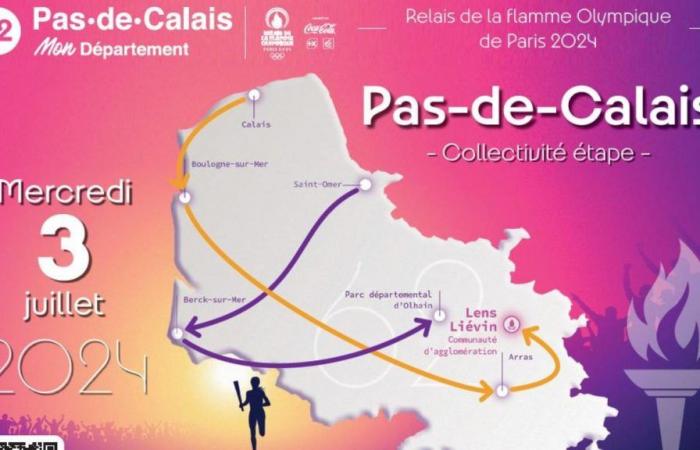 Am 3. Juli brennt Pas-de-Calais für den Durchgang der Staffel der Olympischen Spiele