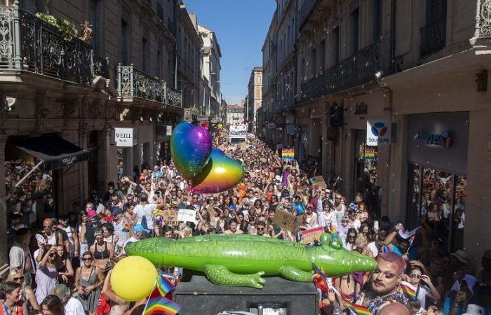 die Route des Pride March in Nîmes an diesem Samstag, den 29. Juni