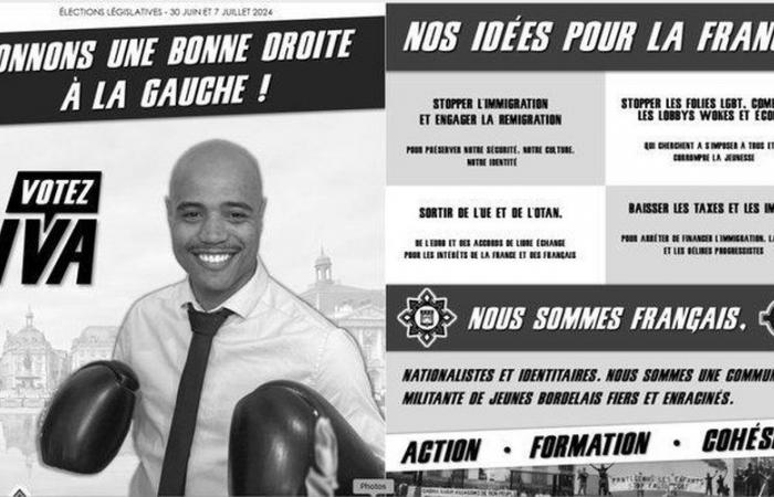 Parlamentswahlen: Boxhandschuhe, keltisches Kreuz … in Bordeaux verspricht Identitätskandidat Yanis Iva, „der Linken eine gute Rechte zu geben“