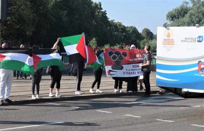 In Mulhouse wird das olympische Feuer (vorübergehend) für Palästina geleuchtet haben