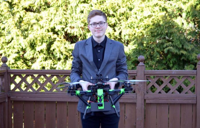 Ein junger Erfinder aus Edmundston entwickelt eine Drohne, die Leben retten kann
