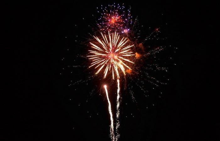 Nationalfeiertag am 14. Juli 2024 in Charenton (94): Feuerwerk am Ufer der Marne