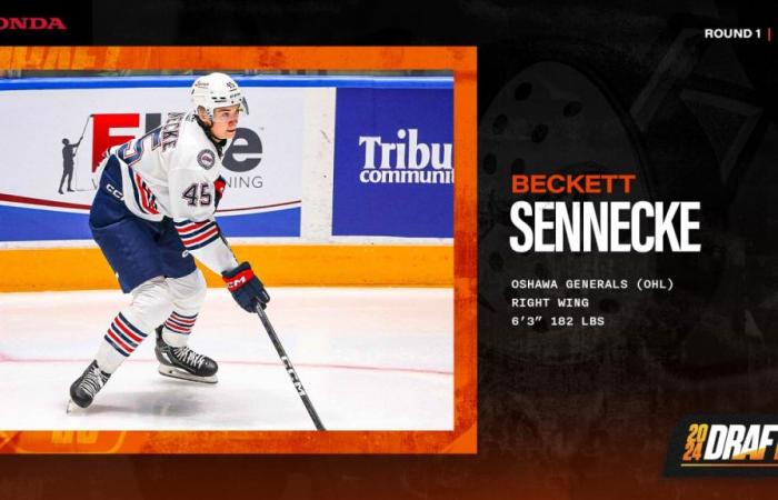Ducks wählen Sennecke als Dritten im NHL Draft 2024 aus