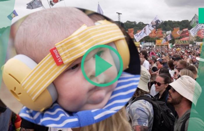 In Glastonbury, Finlay, ist ein 10 Wochen altes Baby zur „kleinen Legende“ der Festivalbesucher geworden