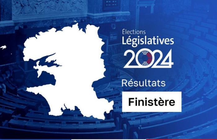 Ergebnisse der Parlamentswahlen 2024 in Finistère nach Wahlkreisen, erste Runde [Carte]