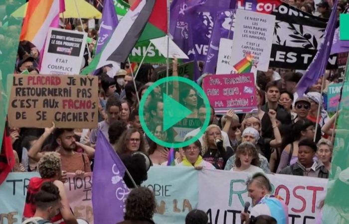 Beim Pride-Marsch in Paris sind die Parlamentswahlen in aller Munde