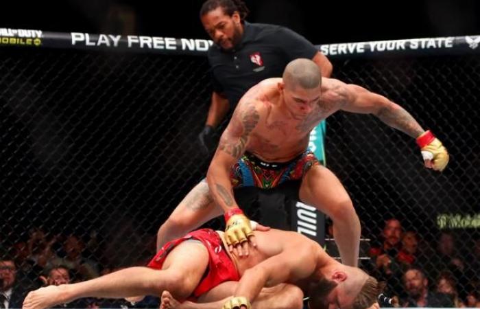 Alex Pereira schlägt Jiri Prochazka mit einem Highkick nieder und bleibt UFC-Champion im Halbschwergewicht