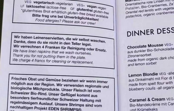 In diesem Berner Restaurant kostet das Beschmutzen der Serviette 4 Franken mehr
