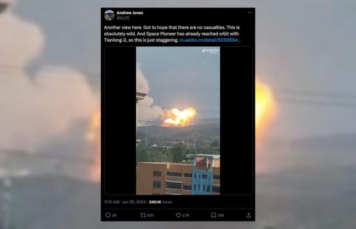 beeindruckende Bilder einer Rakete, die nur wenige Sekunden nach dem Start explodiert (Videos)