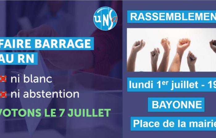Mobilisierung gegen Rechtsextreme am Montag, 1. Juli, in Bayonne