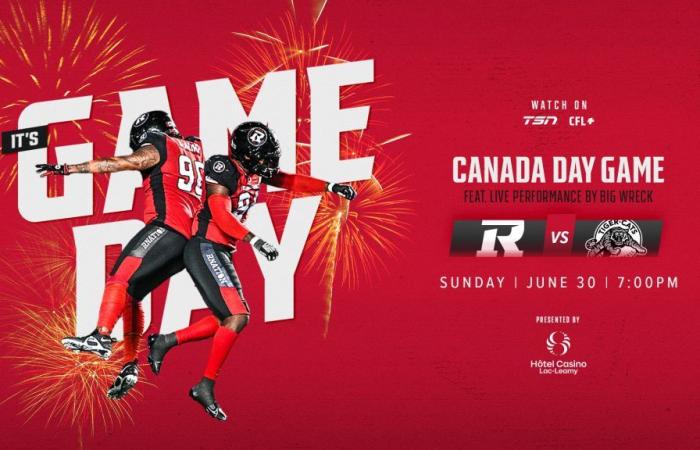 Redblacks feiern Canada Day im Duell mit Ti-Cats