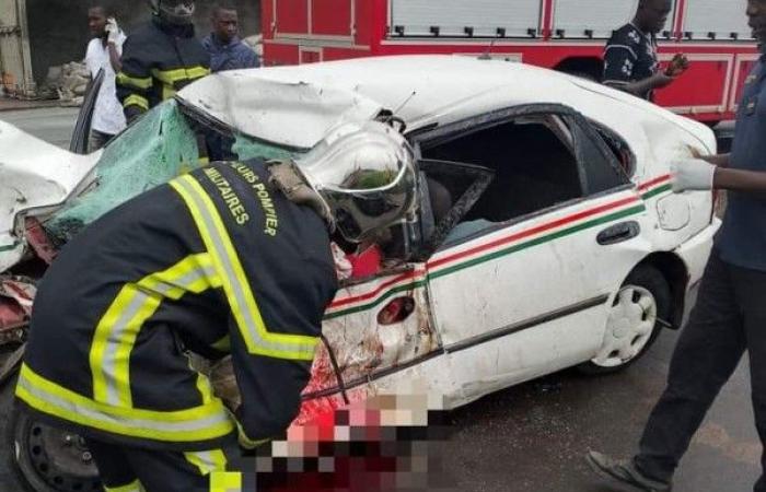Elfenbeinküste: Yamoussoukro, ein Toter und drei Verletzte bei einem schweren Verkehrsunfall mit drei Fahrzeugen