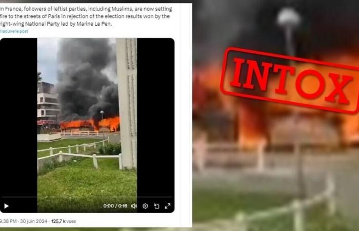 Nein, dieses Video zeigt keinen Brand, der von linken Aktivisten nach den Parlamentswahlen in Frankreich verursacht wurde