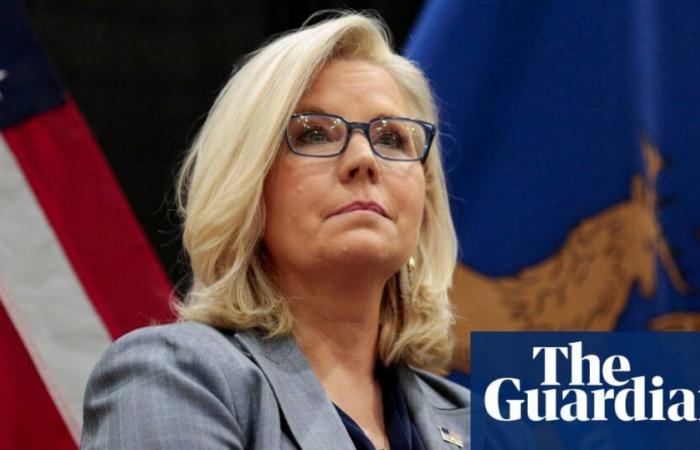 Liz
      Cheney,
      ehemalige
      republikanische
      Abgeordnete
      aus
      Wyoming,
      unterstützt
      Kamala
      Harris