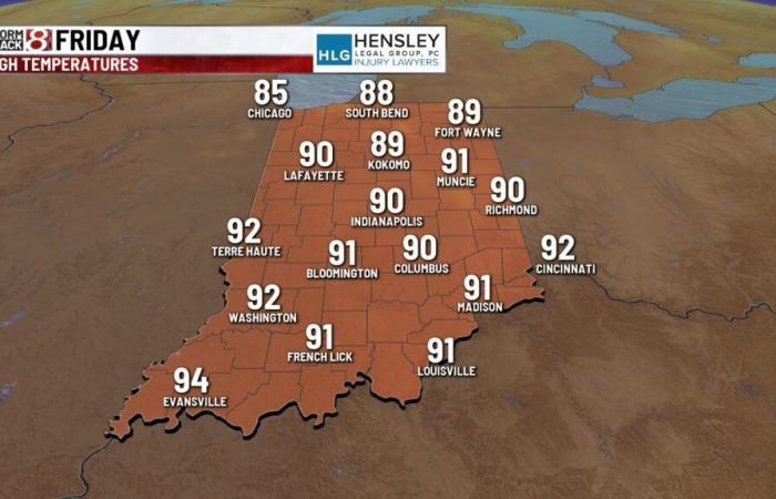 Heiße letzte Sommertage erwartet, Regenwahrscheinlichkeit in Sicht | 18. September 2024 – Indianapolis News | Indiana Wetter