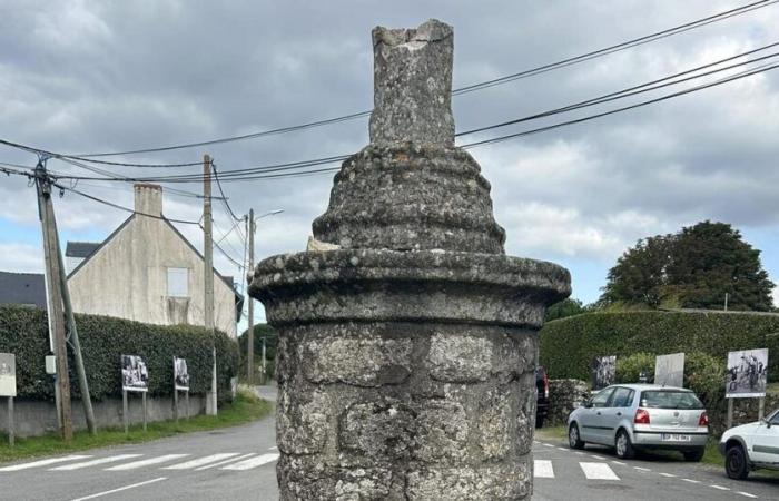 Ein neues Kreuz verschwindet von einem Kalvarienberg in Guérande