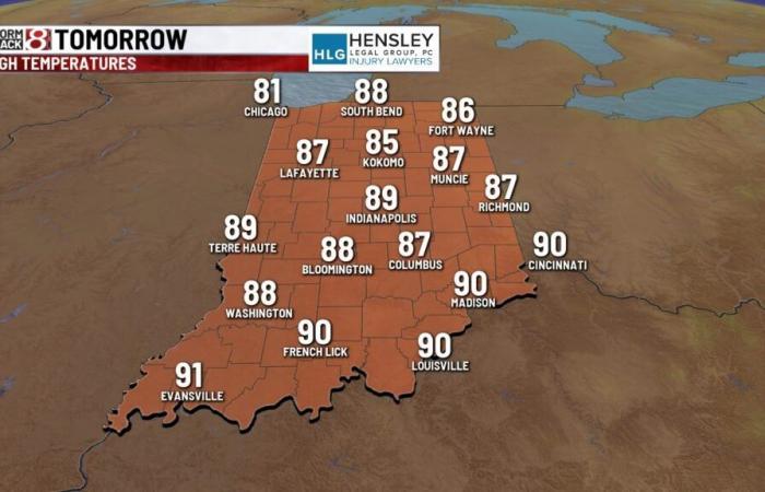 Heiße letzte Sommertage erwartet, Regenwahrscheinlichkeit in Sicht | 18. September 2024 – Indianapolis News | Indiana Wetter