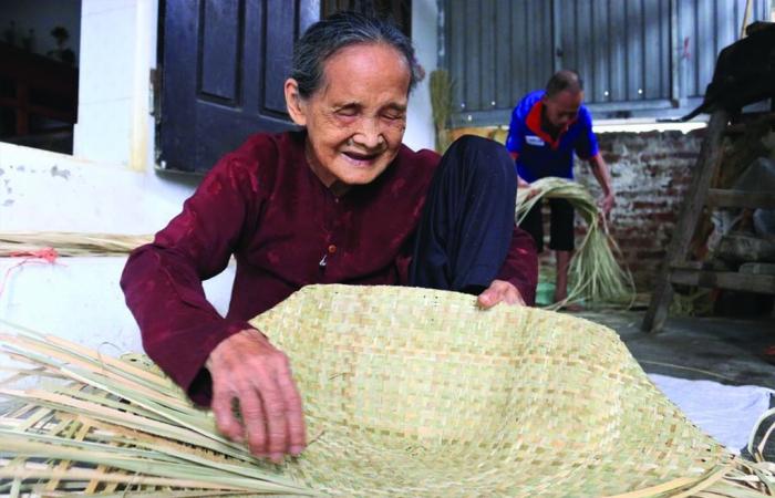 Goldene Hände weben die Essenz der Segge in Thai Binh