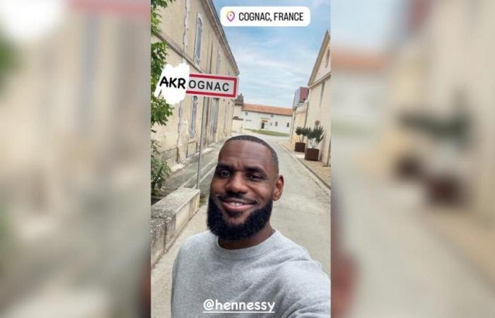 LeBron James, der amerikanische Basketballspieler zu Besuch in Cognac