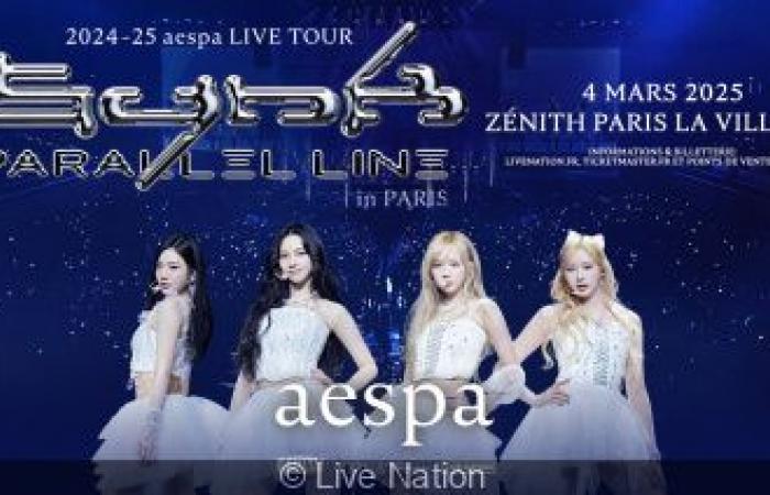 Aespa, die K-Pop-Gruppe, im März 2025 im Zénith in Paris