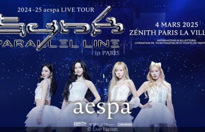 Aespa, die K-Pop-Gruppe, im März 2025 im Zénith in Paris