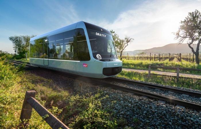 Was ist dieser kleine elektrische Zug, der auf vergessenen Eisenbahnschienen fahren wird?