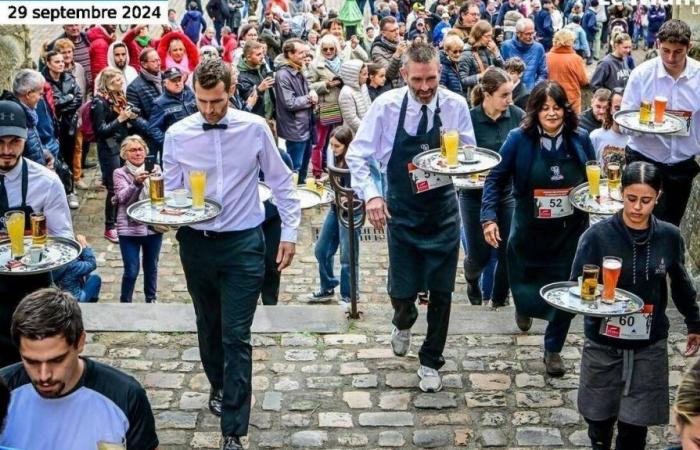 50 Café-Mädchen und Kellner fahren in Le Mans um die Wette