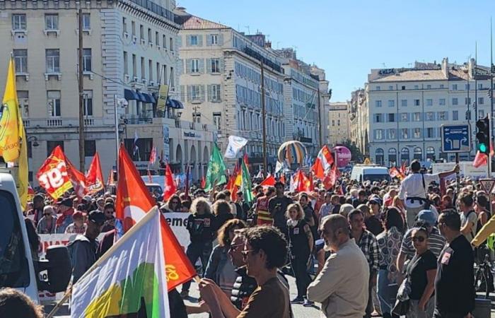 2.800 Demonstranten in Marseille an diesem Dienstagmorgen