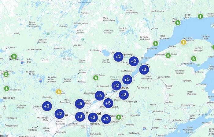 Eine Karte, um die Entwicklung der Herbstfarben in Quebec zu verfolgen