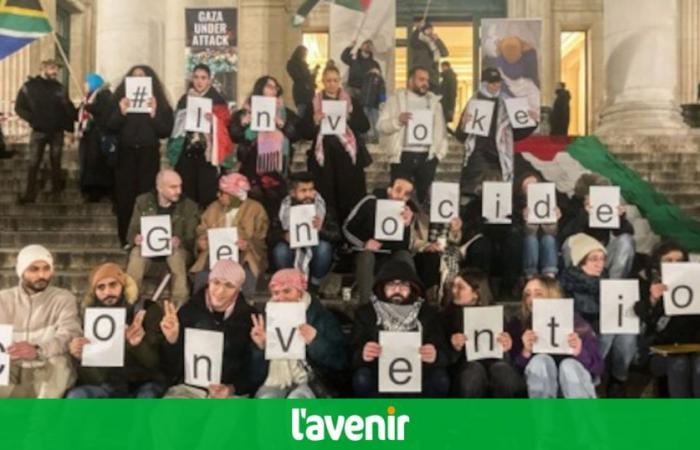 Konflikt im Nahen Osten: Demonstranten verurteilen die Äußerungen von Georges-Louis Bouchez vor dem MR-Hauptquartier