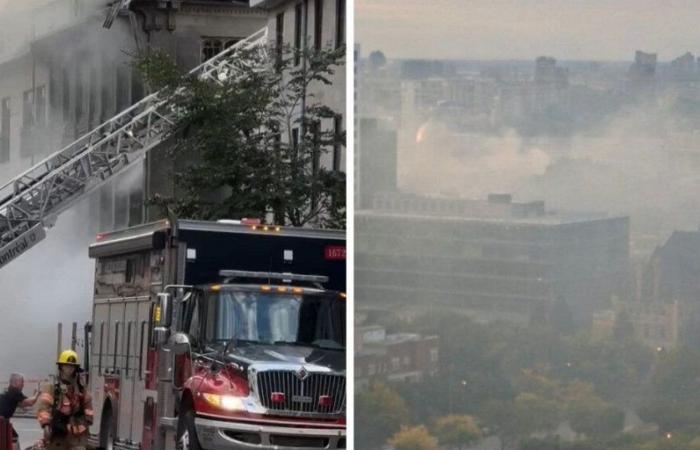 Ein heftiger Brand verwüstet ein Gebäude in der Altstadt von Montreal (VIDEO)