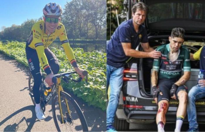 Radfahren. Straße – Mehr als einen Monat später kehrte Wout Van Aert zum Fahrrad zurück