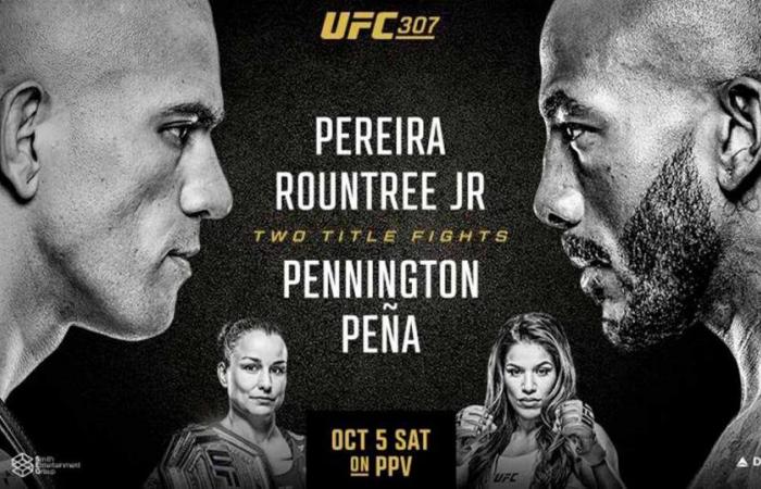 UFC 307 – Pereira vs. Rountree Jr.: Alle Ergebnisse