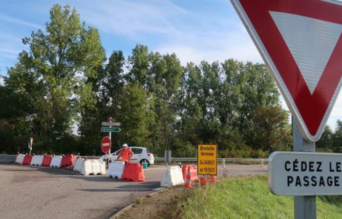 Verkehrsbehinderung am Autobahnkreuz Lunéville