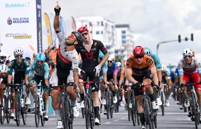 Radfahren. Rundfahrt durch Langkawi – Matteo Malucelli auf der 7. Etappe, Team Tudor frustriert