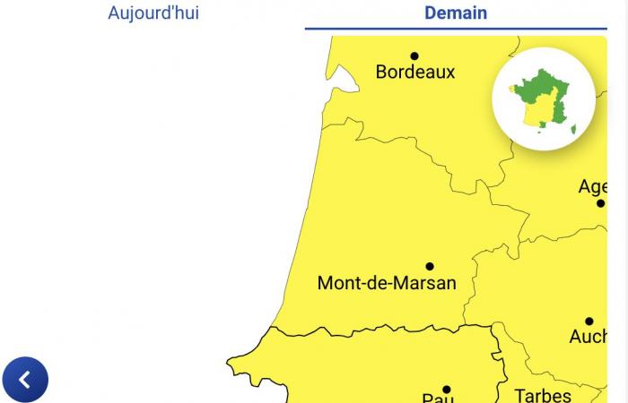 Wetteralarm – Hautes-Pyrénées, Gers, Haute-Garonne, Tarn-et-Garonne und Pyrénées-Atlantiques in Alarmstufe Gelb, Montag, 7. Oktober