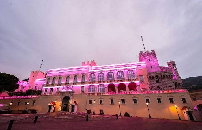 Prinzessin Charlene erhellt den Casino Square in Rosa