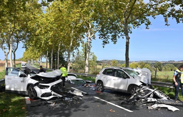 Drei Tote und zwei Schwerverletzte bei einem Frontalzusammenstoß auf einer Tarn-Straße