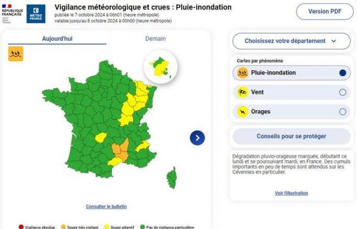 WETTERBERICHT. Gewitter und Überschwemmungsgefahr: Heute Abend kommt es zu einer „ungewöhnlichen“ Episode, die fast ganz Frankreich in Alarmbereitschaft versetzt