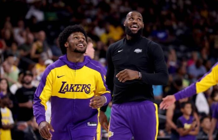 LeBron James und sein Sohn Bronny spielen ihr erstes gemeinsames Spiel mit den Los Angeles Lakers