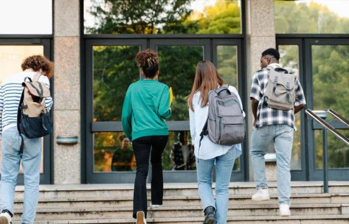 Eine Gymnasiastin schlägt ihre Lehrerin, die sie auffordert, ihren Schleier abzunehmen