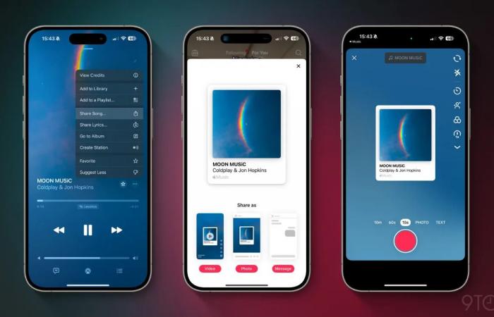 eine neue Möglichkeit, Songs in iOS 18.1 zu teilen