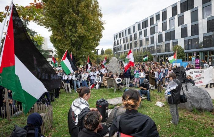 Lausanne: pro-palästinensische Demonstration auf dem UNIL-Campus