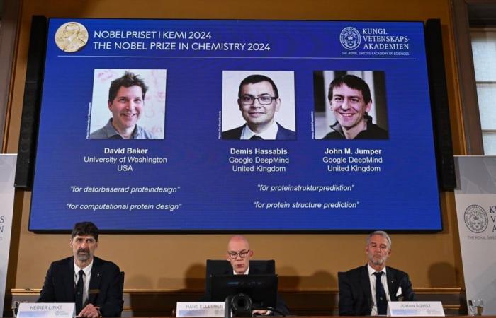 Der Nobelpreis für Chemie geht an den Amerikaner David Baker, den Briten Demis Hassabis und den Amerikaner John Jumper