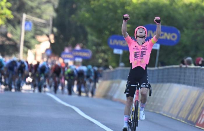 Radfahren. Tour durch das Piemont – Neilson Powless wie Pogacar… ein einsamer Überfall von 42 km