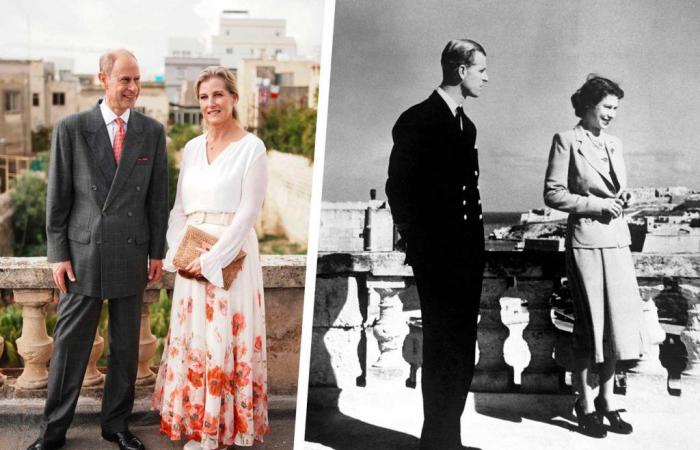 Prinz Edward reproduziert ein Foto seiner Eltern, Elizabeth II. und Philip, in Malta