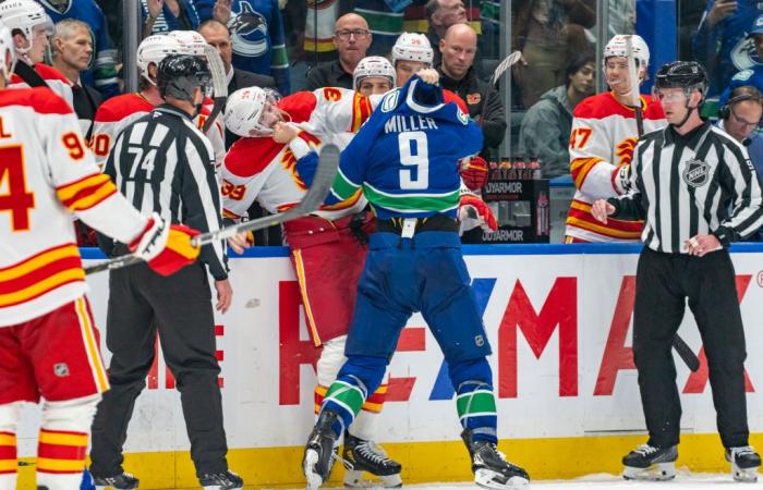 Ein Hattrick von Gordie Howe für Mantha bei seinem Flames-Debüt